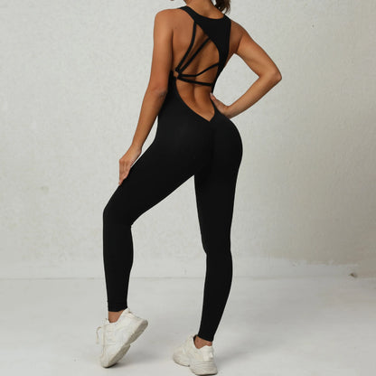 One-Piece Jumpsuit – Padded Cup, Long Pants Fitness Outfit