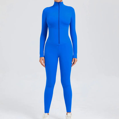 Long Zip Sports Jumpsuit
