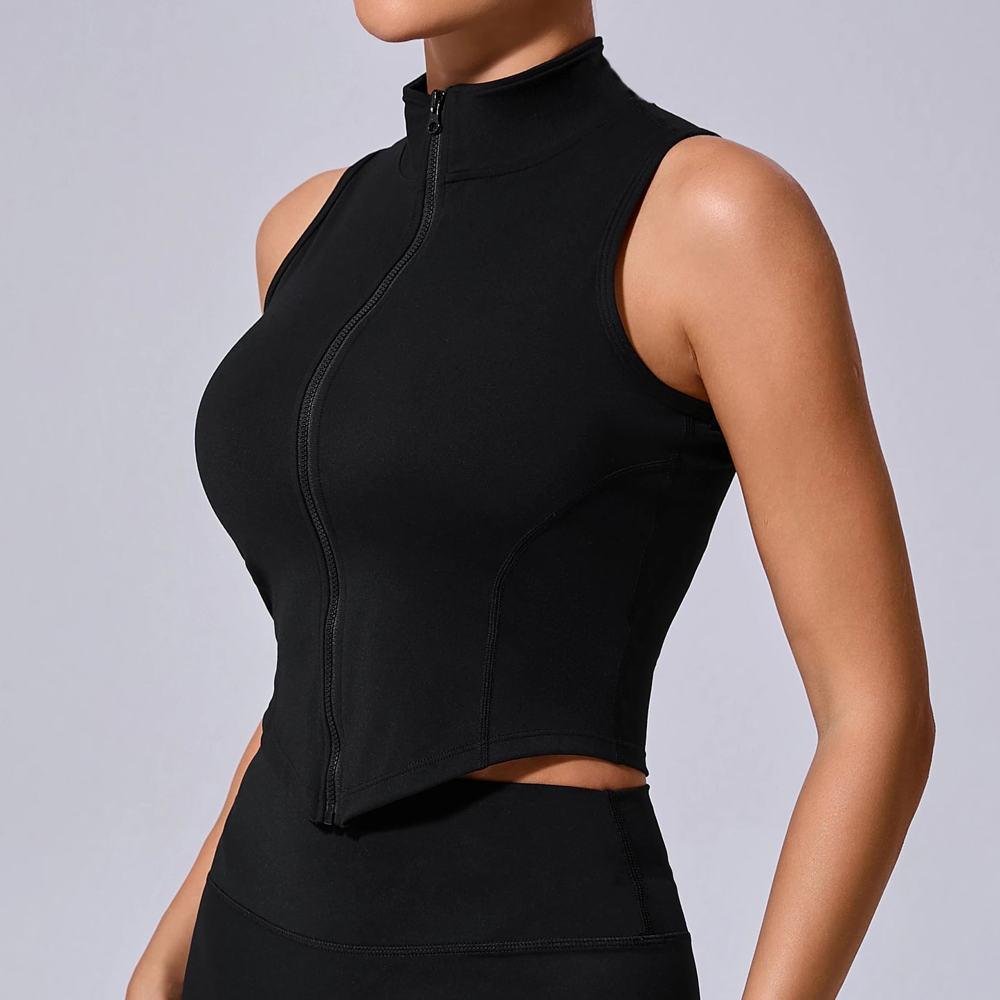 Non Pad Zipper Sports Top