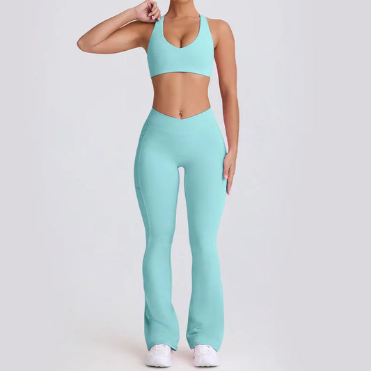 Seamless Leggings & Strappy Sports Bra Set