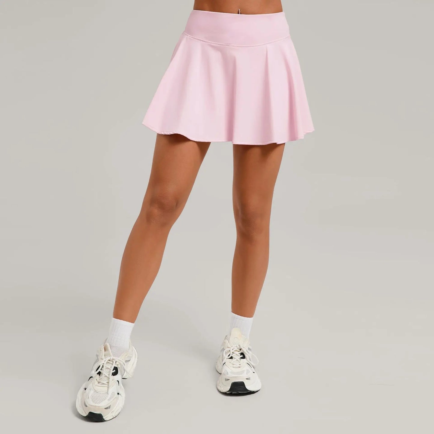 High Waist Tennis Skirt with Pockets