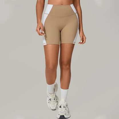 Color Clash High-Waist Butt Lift Yoga Shorts