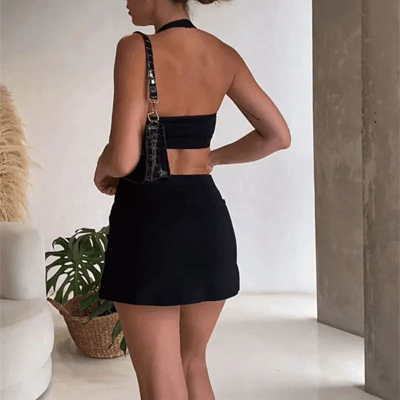Fitness Yoga Shorts Skirt Set