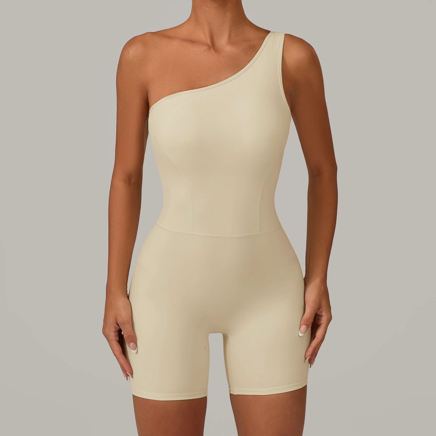 One-Shoulder Backless Yoga Jumpsuit