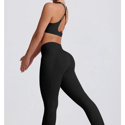 Seamless Leggings & Strappy Sports Bra Set