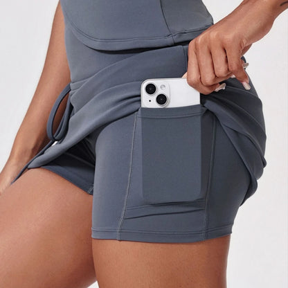 Fashion Strap Tennis Skort with Pockets