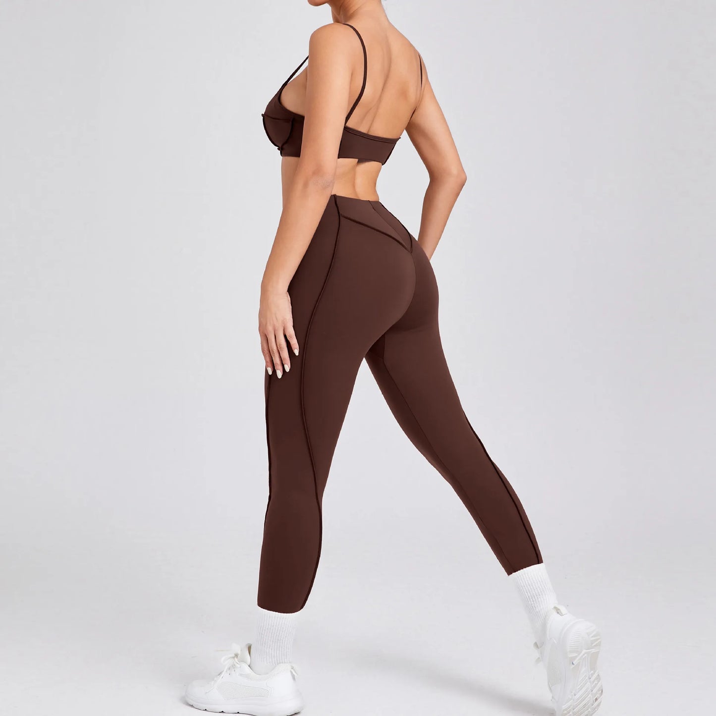 Curve-Enhancing Yoga Set with Push-Up Bra & Flexible Leggings
