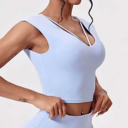 BreezeFlex Sleeveless Yoga Crop Top