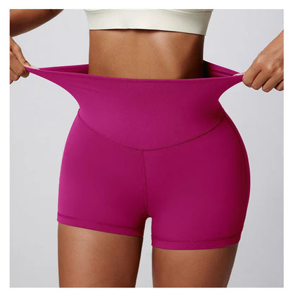 Cross back High Waist Yoga Shorts