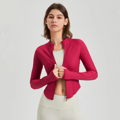 Long Sleeve Zipper Sports Top