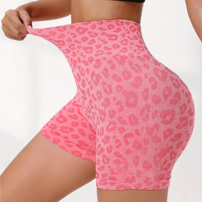 Pink leopard print short for daily wear and workout