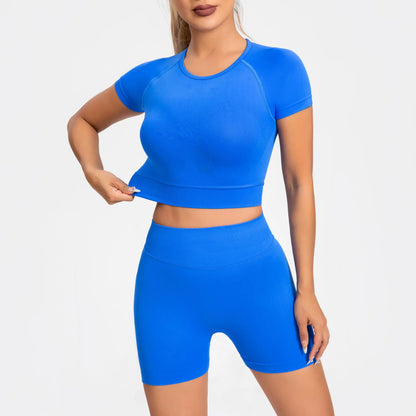 Seamless Short Sleeve Gym Crop Top