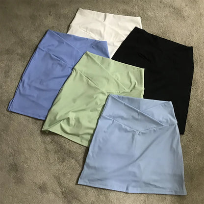 Fitness Yoga Shorts Skirt Set