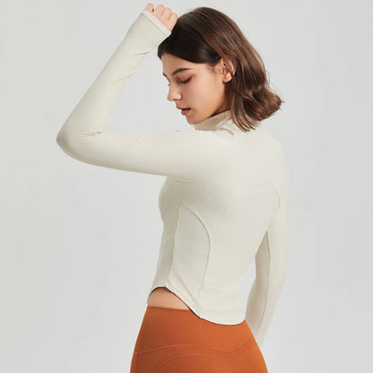 Long Sleeve Zipper Sports Top