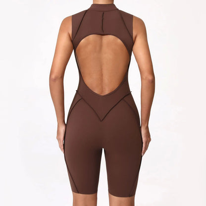 Jumpsuit Hollow Zipper Yoga Suit