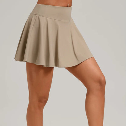 High Waist Tennis Skirt with Pockets