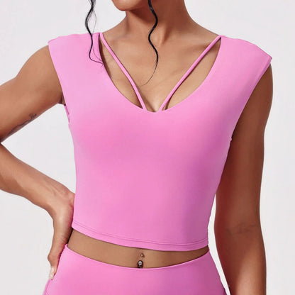 BreezeFlex Sleeveless Yoga Crop Top