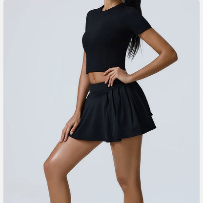 Sport Top & High Waist Skirt Shorts