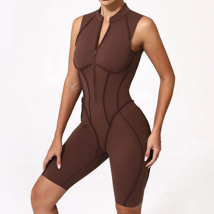 Jumpsuit Hollow Zipper Yoga Suit