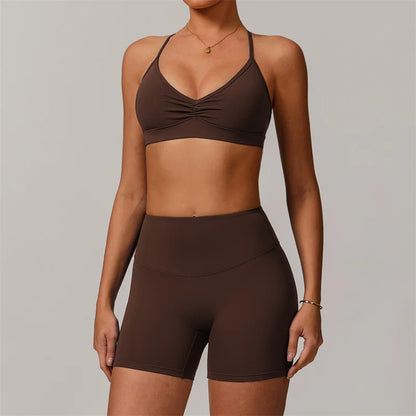 Sports Yoga Shorts Set
