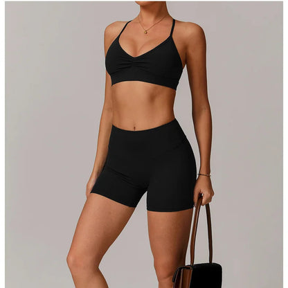 Sports Yoga Shorts Set