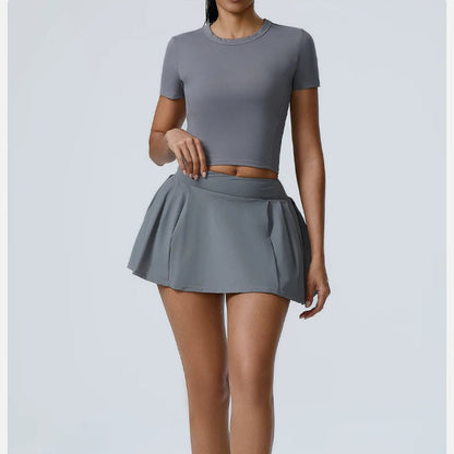 Sport Top & High Waist Skirt Shorts