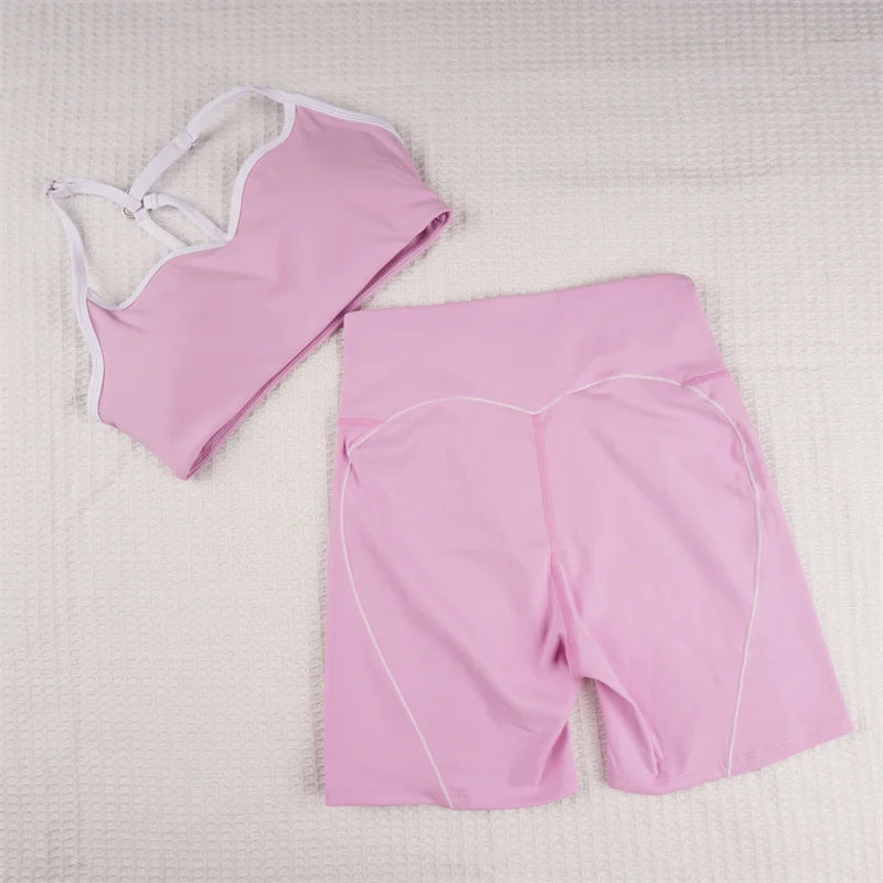 Bold & Sleek Contrast Activewear Ensemble