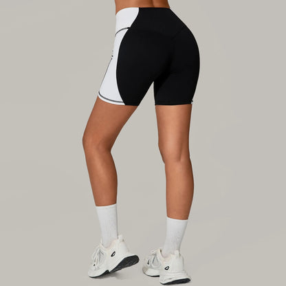 Color Clash High-Waist Butt Lift Yoga Shorts
