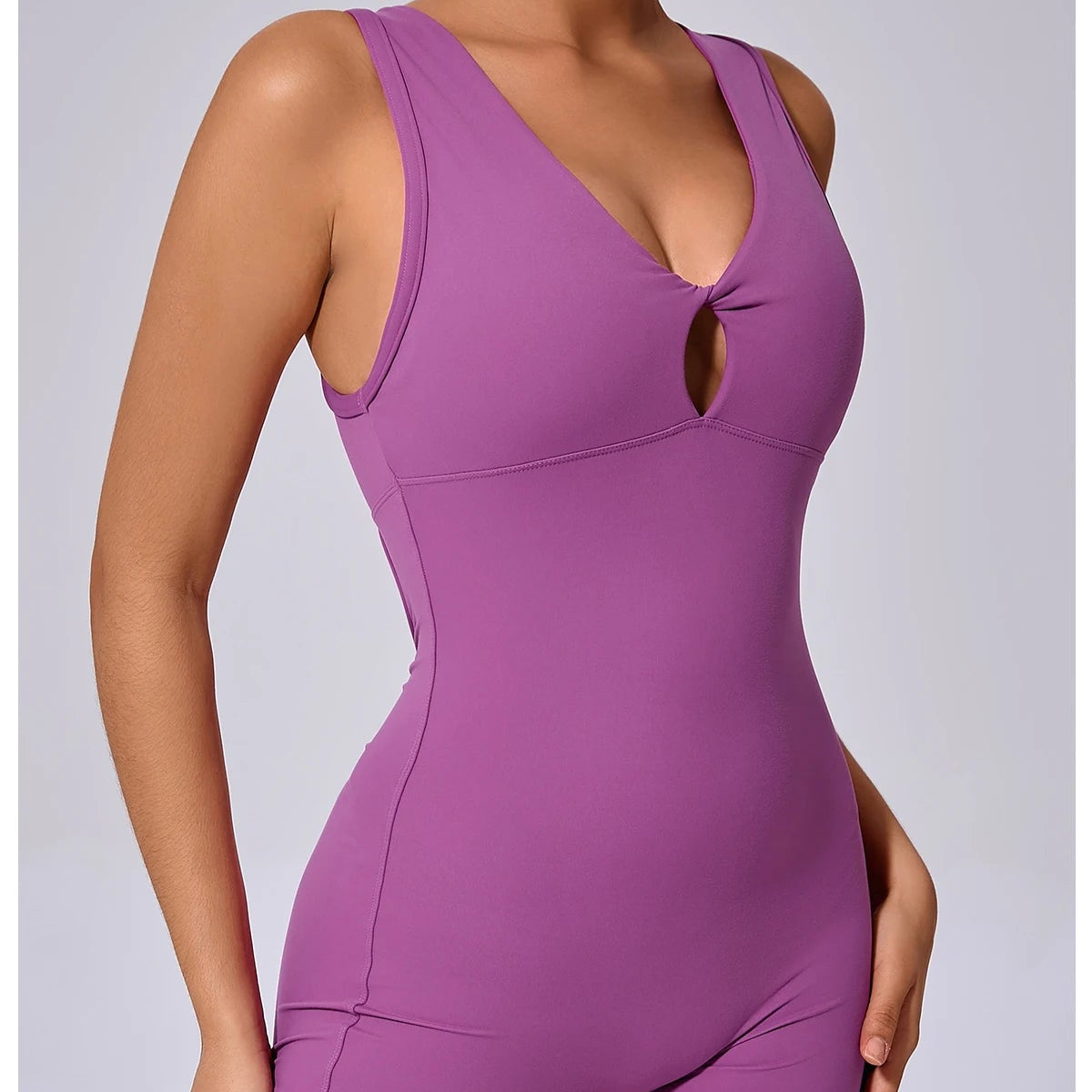 Stretch-Fit Padded Workout Jumpsuit