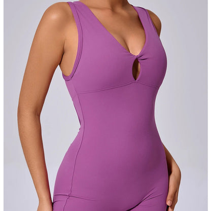 Stretch-Fit Padded Workout Jumpsuit