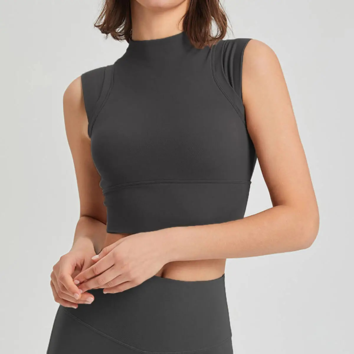 High Neck Sports Crop Top