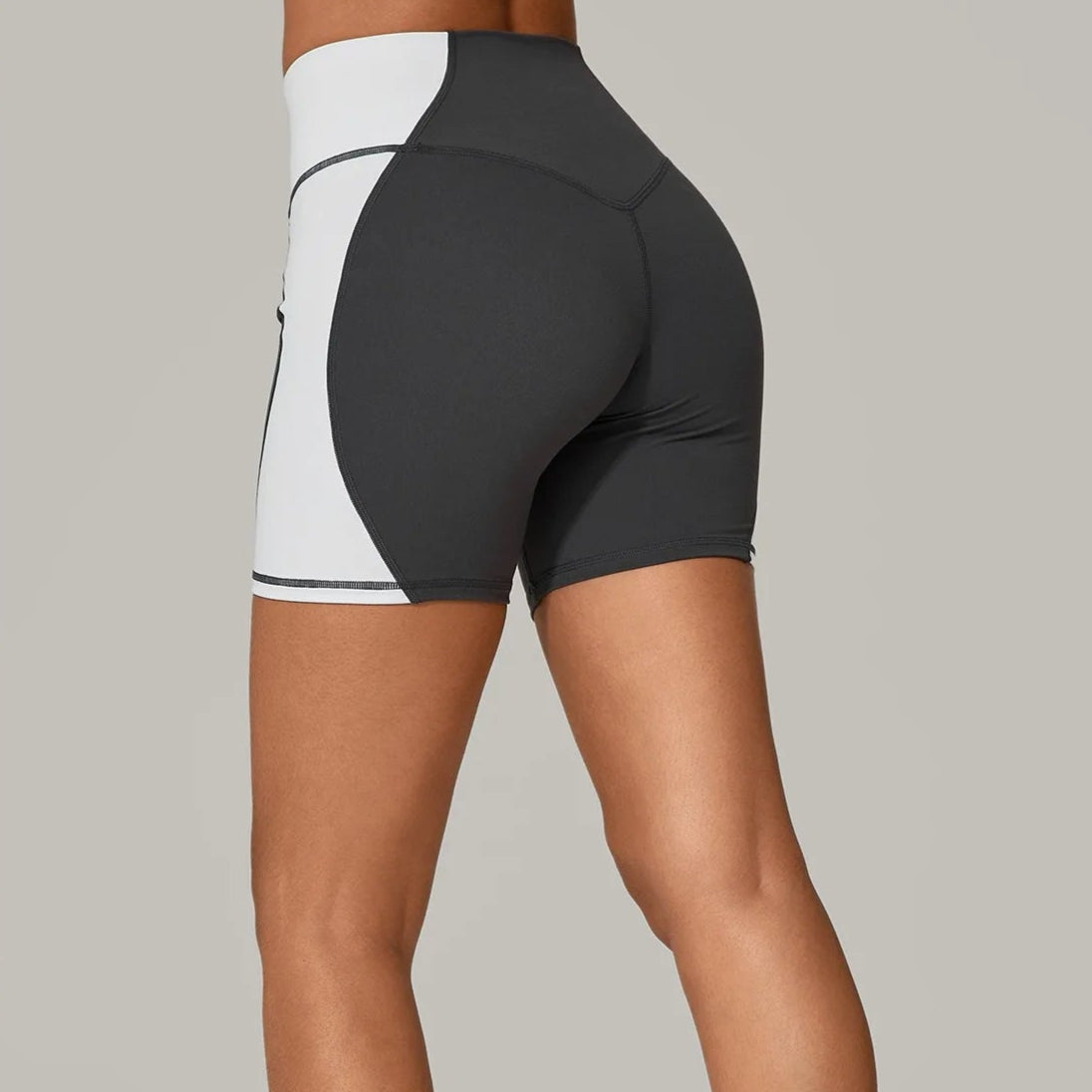 Color Clash High-Waist Butt Lift Yoga Shorts