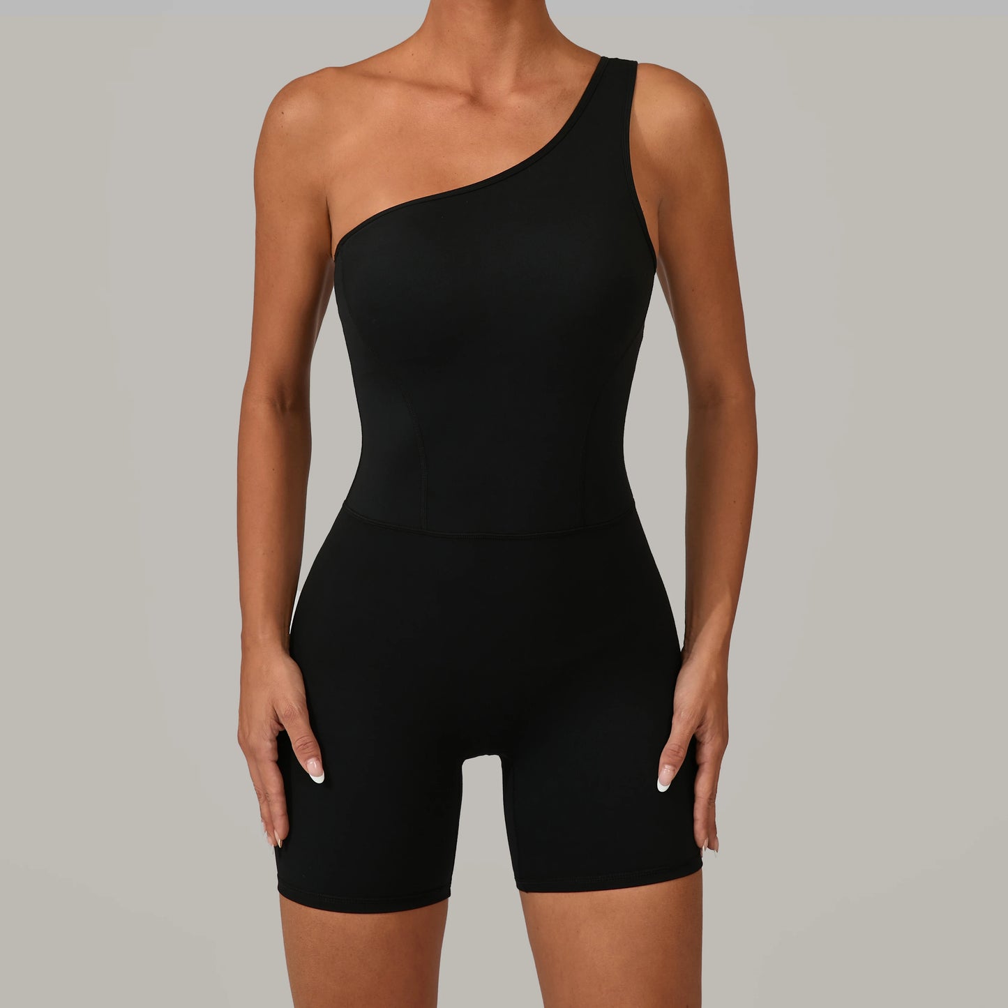 One-Shoulder Backless Yoga Jumpsuit