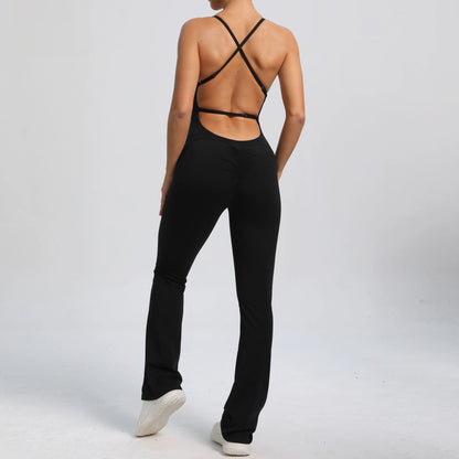 Women’s Backless Workout Jumpsuit