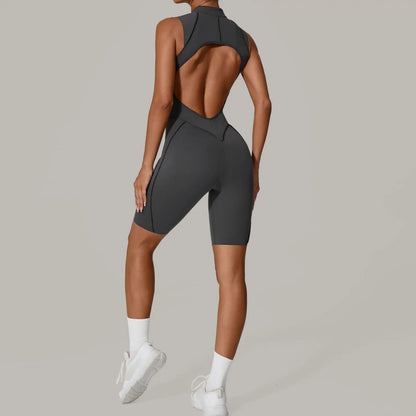 Jumpsuit Hollow Zipper Yoga Suit