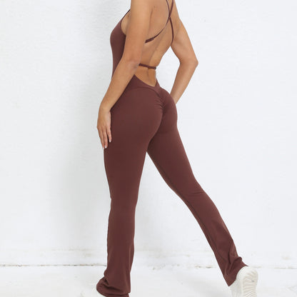 Women’s Backless Workout Jumpsuit