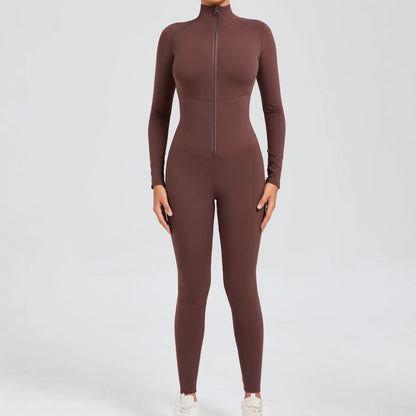 Long Zip Sports Jumpsuit