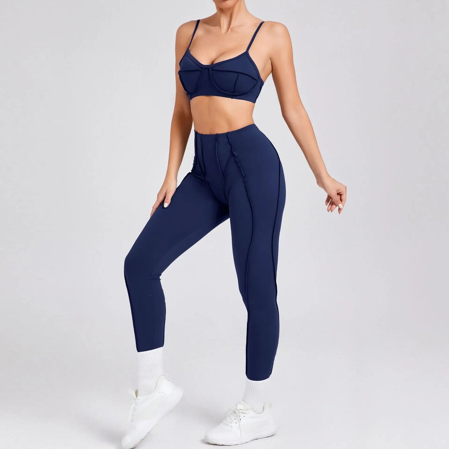 Curve-Enhancing Yoga Set with Push-Up Bra & Flexible Leggings