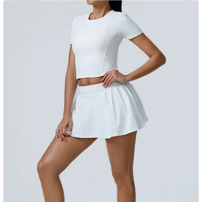 Sport Top & High Waist Skirt Shorts