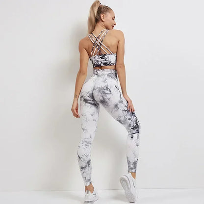Tie-Dyed Yoga Bra Suit Sets