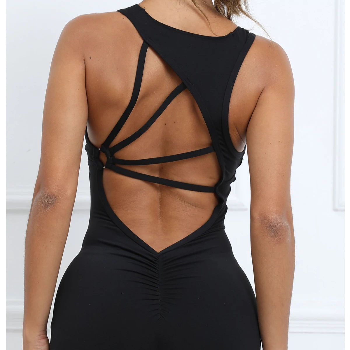 Stretch-Fit Padded Workout Jumpsuit