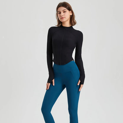 Long Sleeve Zipper Sports Top