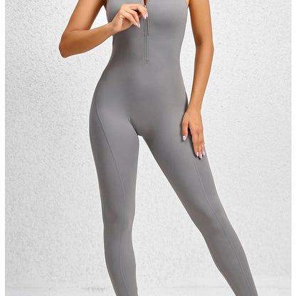 Women’s Zipper Padded Yoga Romper