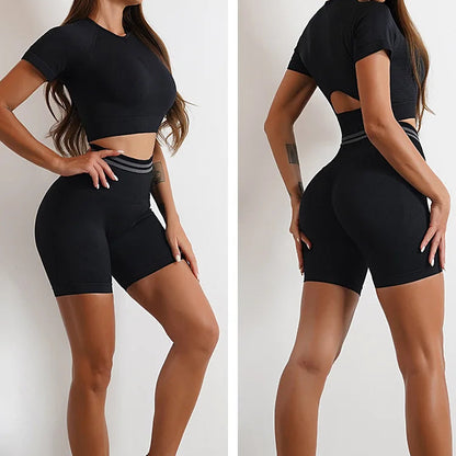 Crop Top & Hip-Lifting Shorts