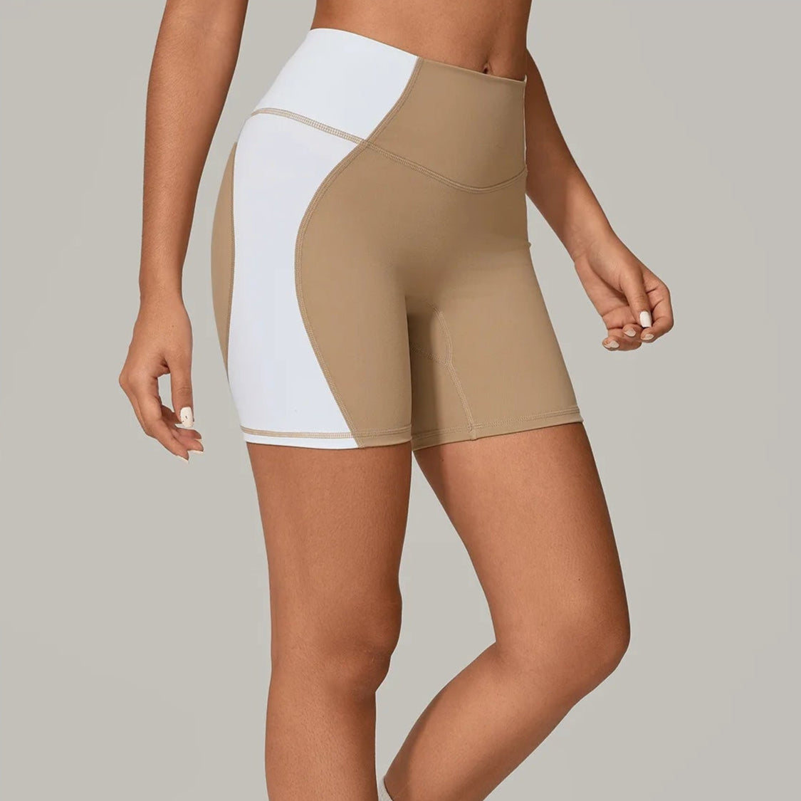 Color Clash High-Waist Butt Lift Yoga Shorts