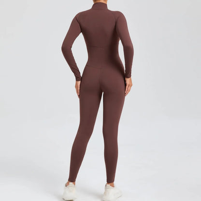 Long Zip Sports Jumpsuit