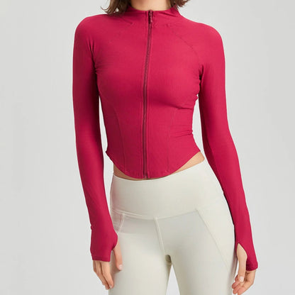 Long Sleeve Zipper Sports Top