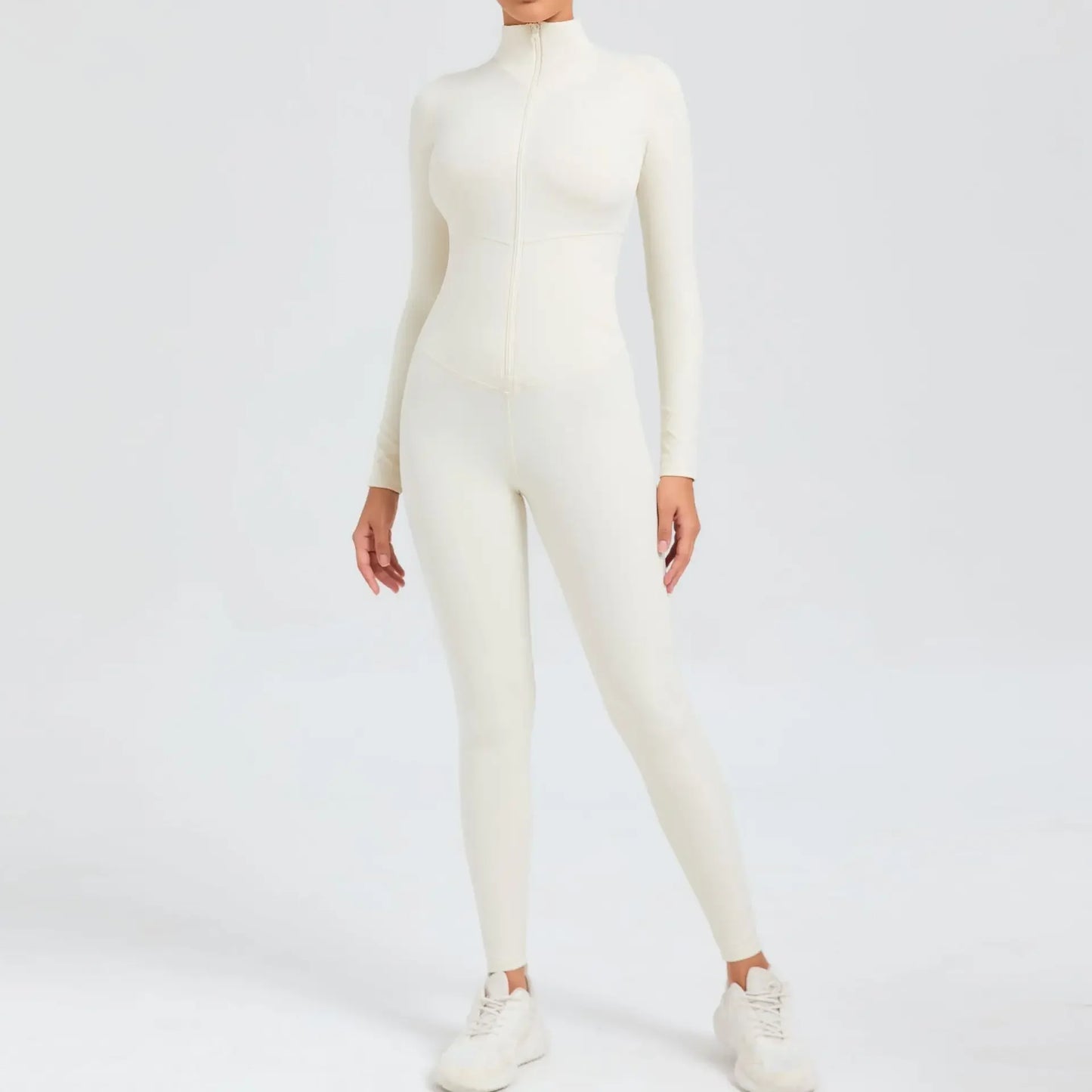 Long Zip Sports Jumpsuit