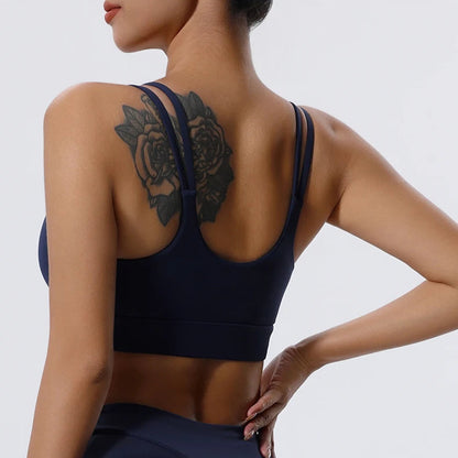 Cross Strap Padded Sports Bra