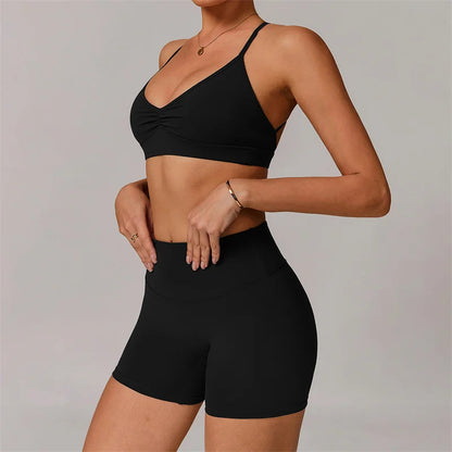 Sports Yoga Shorts Set